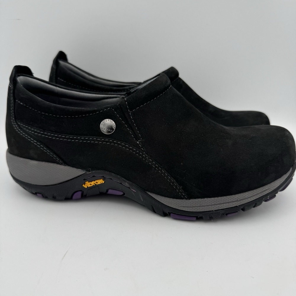 Dansko Size 36 EU Black Suede Leather Mule Clogs Slip Resistant US 6 Workwear